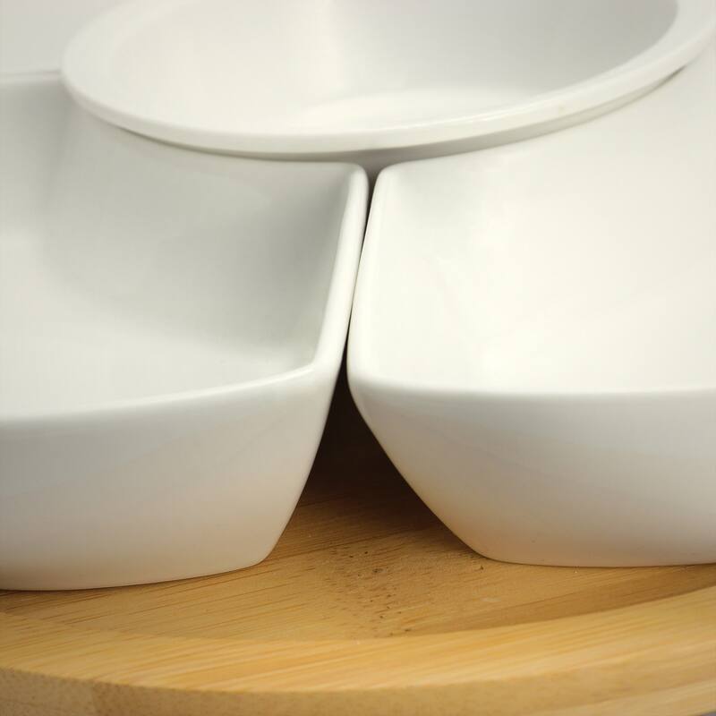 6 Piece Appetizer Serveware for Snacks and Condiments - 12.25 x 12.25