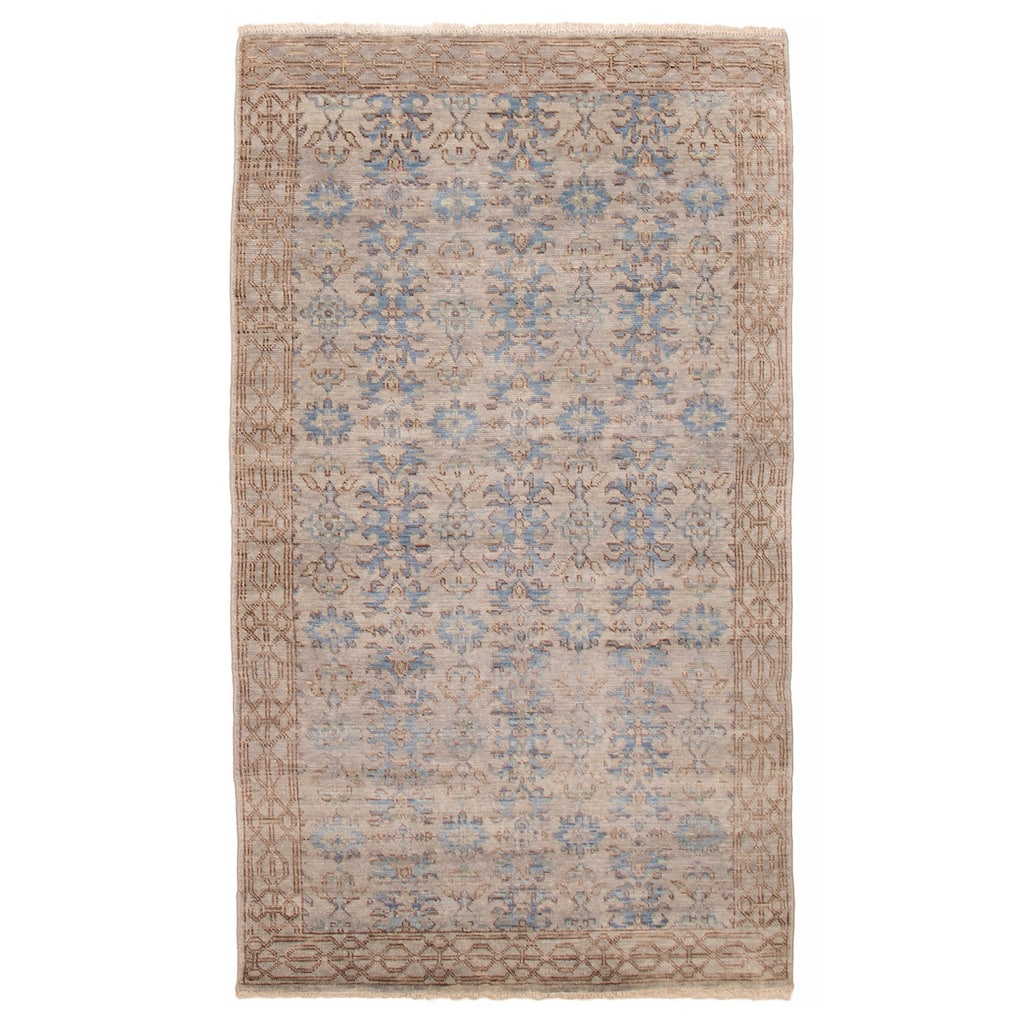 ECARPETGALLERY Hand-knotted Mystique Light Grey Wool Rug - 5' 3" x 8' 11"