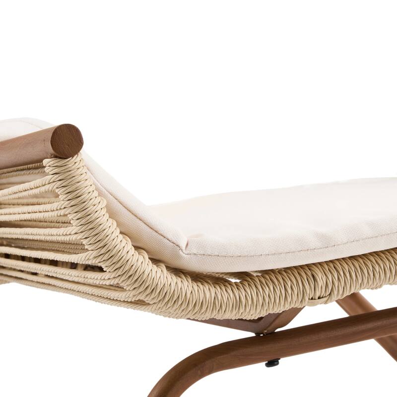 Christopher Knight Home - Modern Outdoor Rocking Chairs Set of 2 with PE Rattan and Acacia Wood Side Table