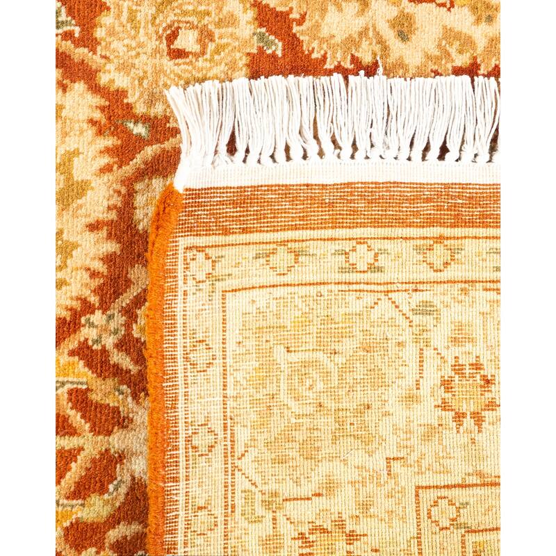 Overton Hand Knotted Wool Vintage Inspired Traditional Mogul Brown Runner Rug