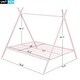 preview thumbnail 13 of 21, Full Size Bed Tent Frame with Metal Floor Playhouse, Slat Support for Kids' Bedroom Furniture, No Box Spring Required