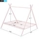 preview thumbnail 22 of 55, House Bed Tent Bed Frame Full Size Metal Floor Steel Slat Support Easy Assembly for Kids Teens Girls Boys, No Box Spring Needed