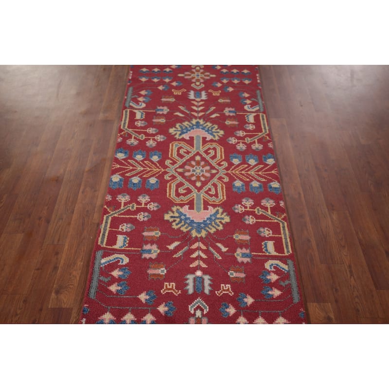 Tribal Kazak Indian Runner Rug Handmade Wool Carpet - 2'6"x 9'9"