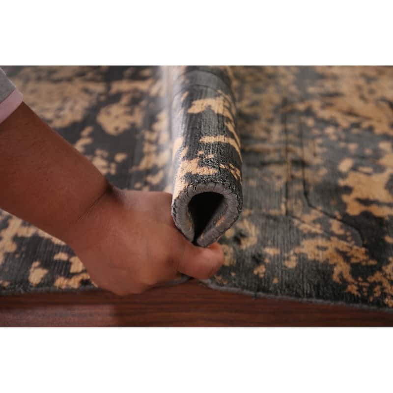 Contemporary Abstract Accent Rug Hand-Knotted Wool Carpet - 4'3" X 6'2"