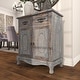 preview thumbnail 9 of 23, Gray Wood Intricately Carved Vintage Cabinet
