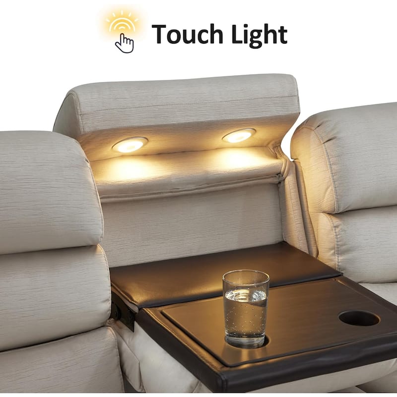 MCombo 61.6'' Wall Hugger Power Loveseat Recliner Sofa with Adjustable Headrest and USB A & C Charge Ports