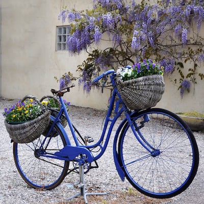 Blue Bike Indoor/Outdoor Art - Multi-color