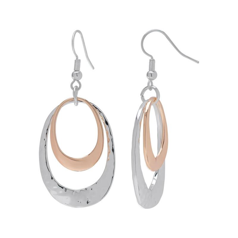 Victoria Townsend Two Tone Plated 3 Layer Dangle Earrings