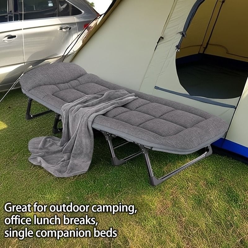 1-Pack Patio Chaise Folding Bed with Mattress,Comfortable