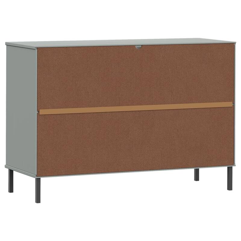 vidaXL Sideboard Buffet Cabinet with Metal Legs for Kitchen Solid Wood OSLO - 44.5" x 15.7" x 30.3"