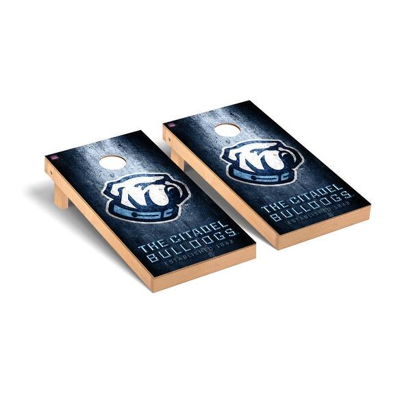 slide 2 of 5, Citadel Military Bulldogs Museum Cornhole Board Set