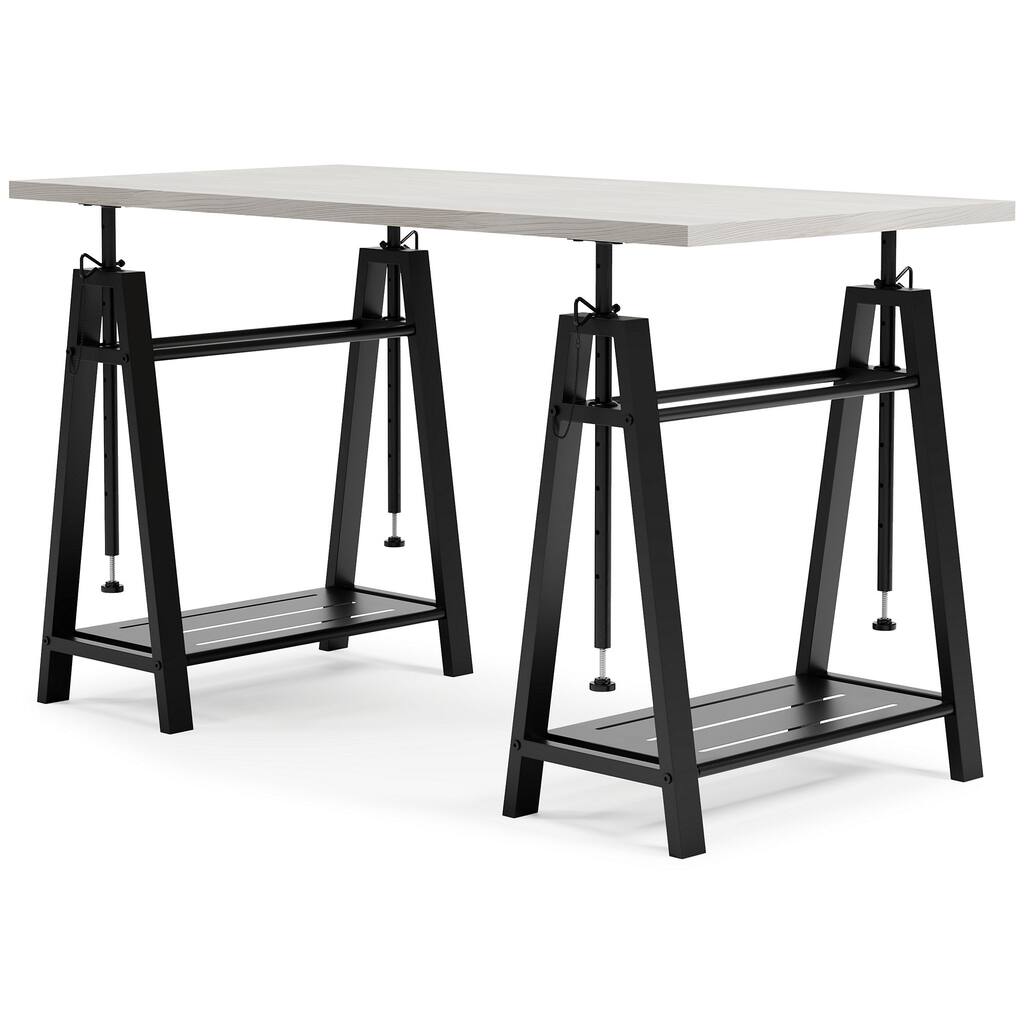 Bayflynn White/Black Adjustable Height Desk