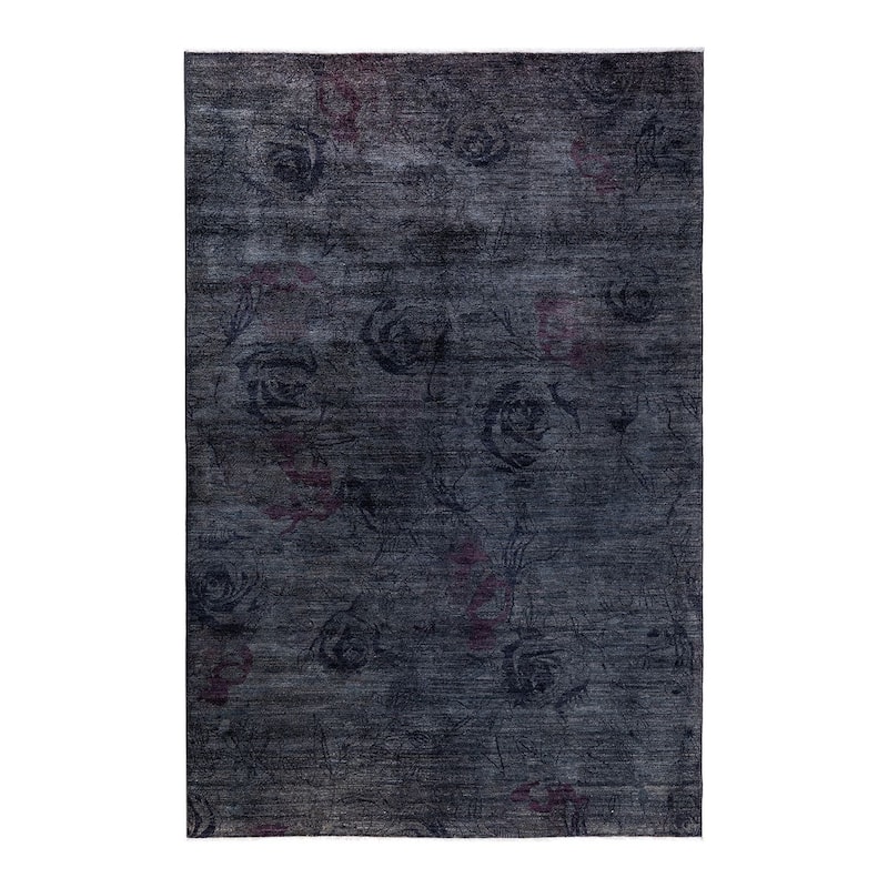 Vibrance One-of-a-Kind Hand-Knotted Area Rug - Gray, 5' 10" x 9' 1" - 5' 10" x 9' 1"
