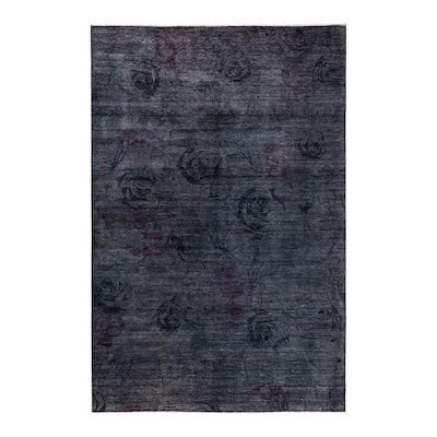 Vibrance One-of-a-Kind Hand-Knotted Area Rug - Gray, 5' 10" x 9' 1" - 5' 10" x 9' 1"