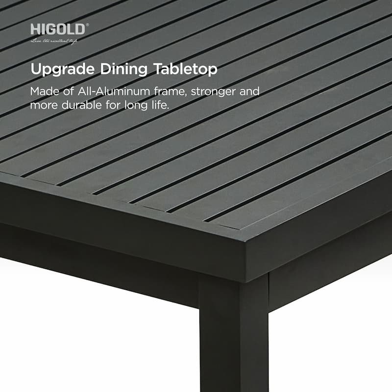 HIGOLD Heck Aluminum 9-Piece Extendable Outdoor Paio Dining Set - 8 Seater