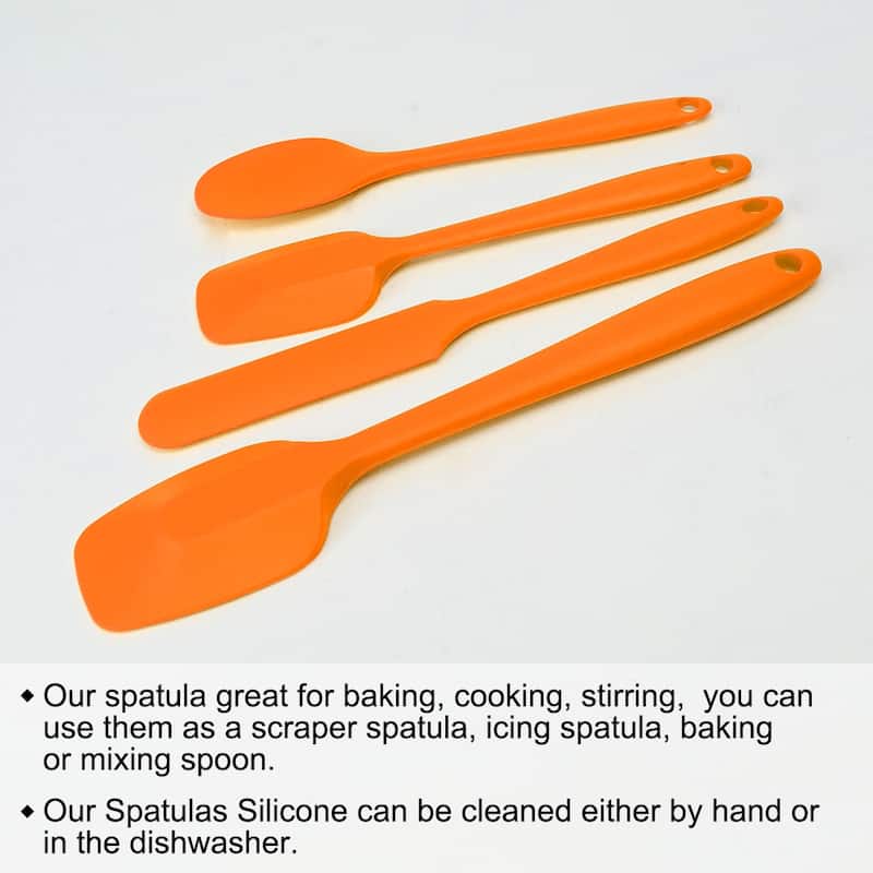 4pcs Silicone Spatula Set Heat Resistant Rubber Turner for Cooking
