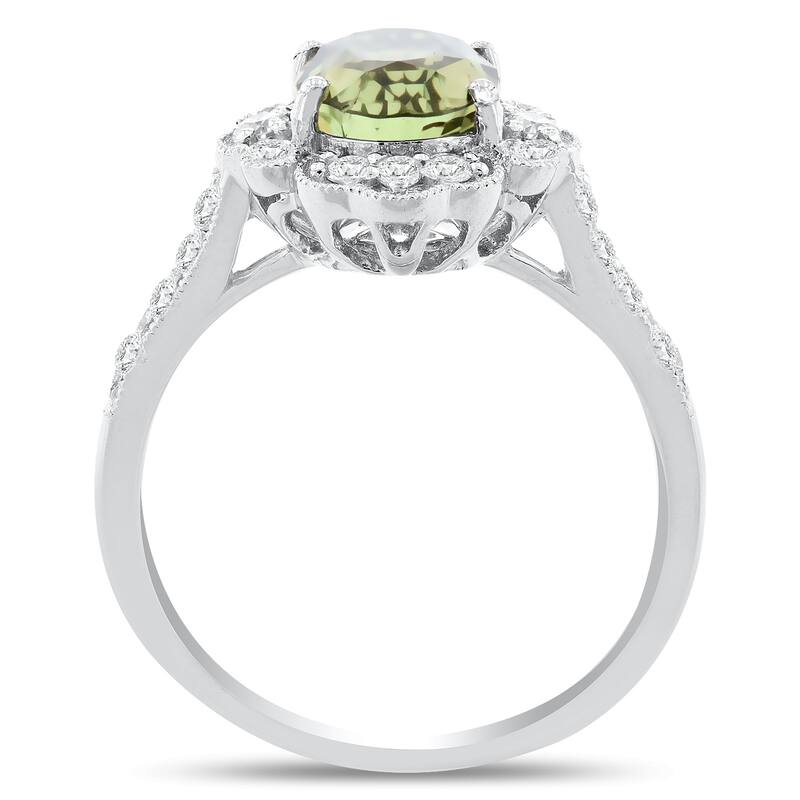 Auriya Platinum 2 3/4ct Oval-Cut Alexandrite and 1/3ct TDW Diamond Halo Engagement Ring