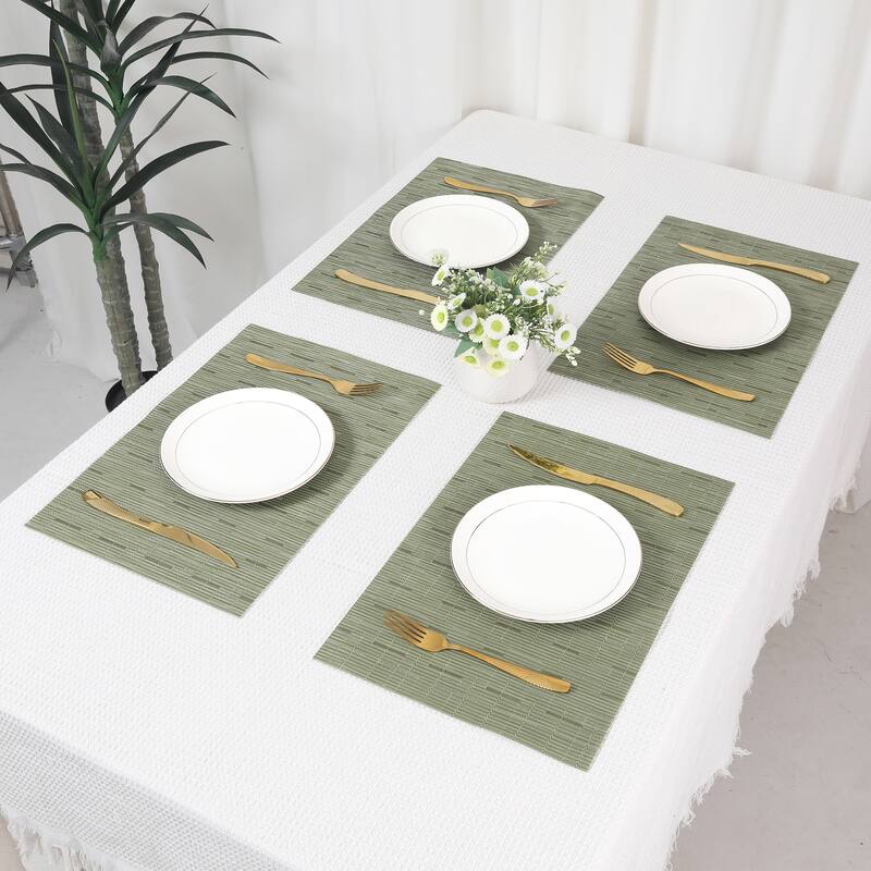 Placemats Set of 6 PVC Placemats for Kitchen Dining Table Washable - 18*12Inch