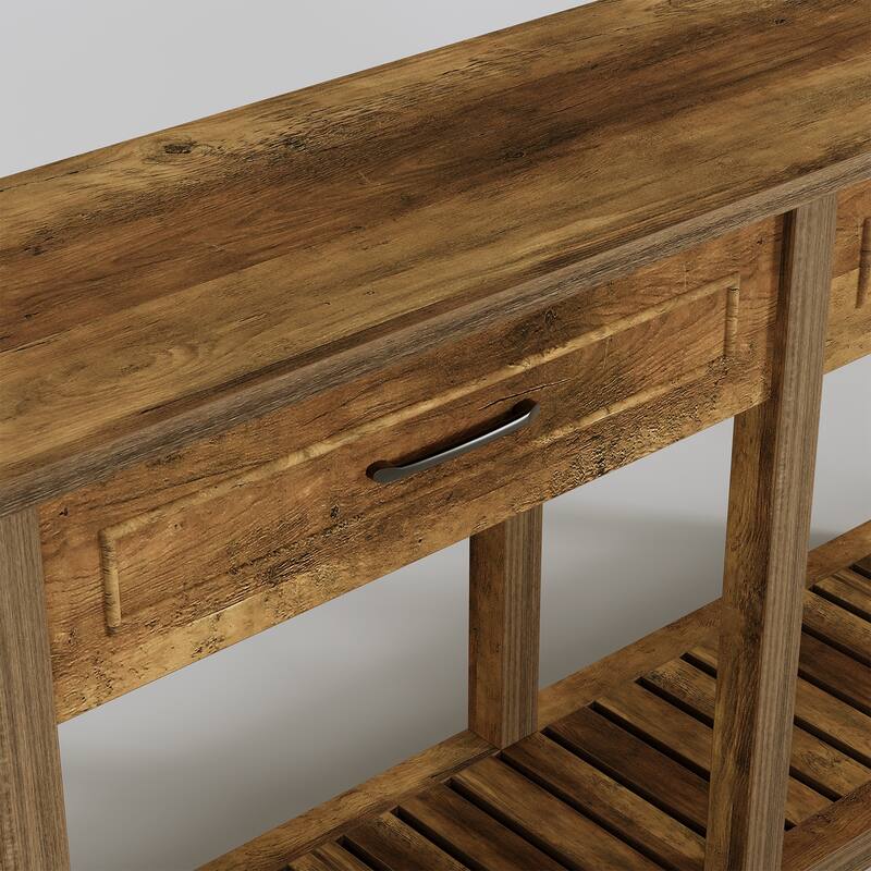 Console Tables with 2 Drawers, Rustic 63 Inch Entryway Furniture