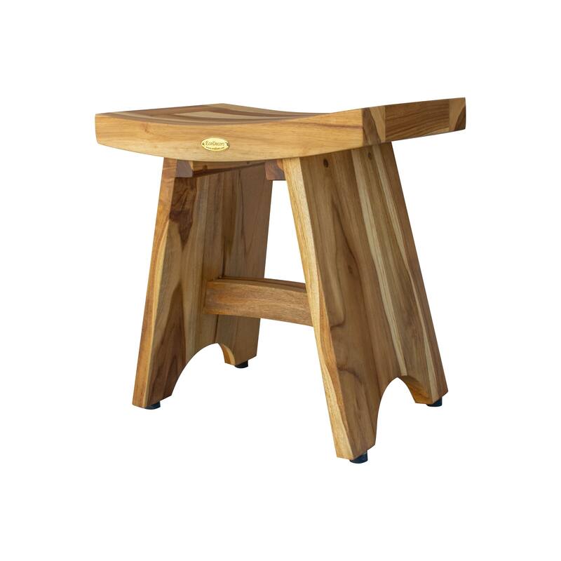 EcoDecors Serenity EarthyTeak 18" Teak Wood Shower Bench