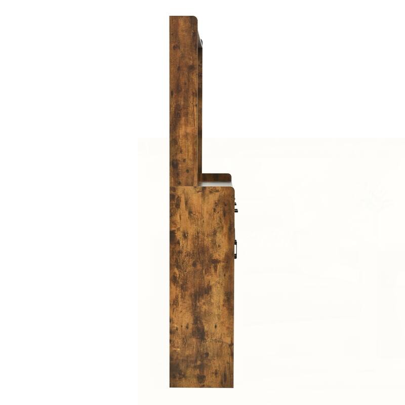 Four-Door Shoe Cabinet with Coat Rack
