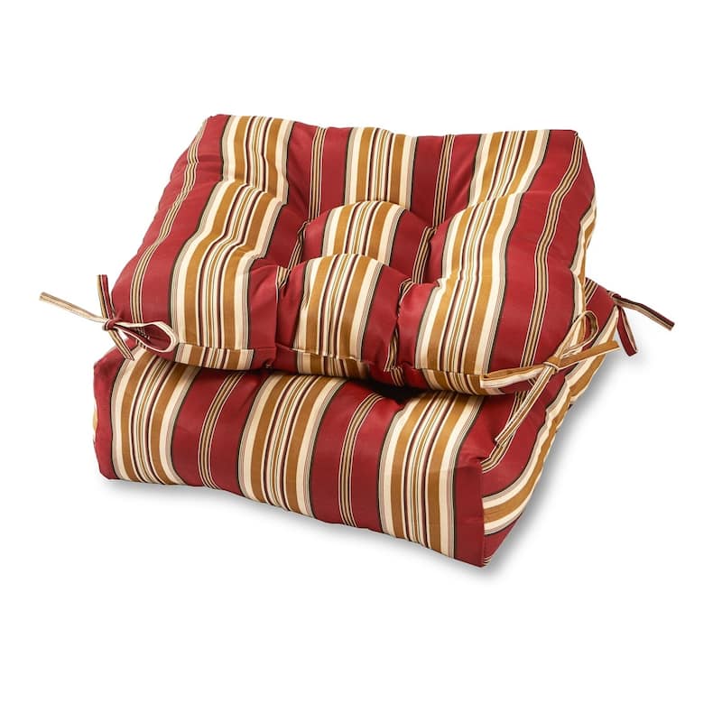Roma 20-inch Outdoor Stripe Chair Cushion (Set of 2)