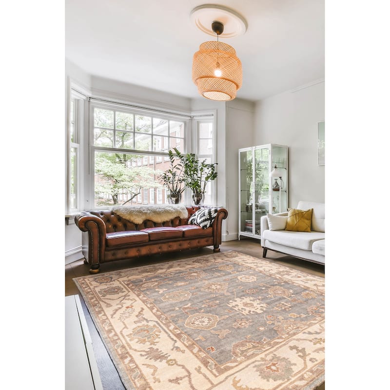 ECARPETGALLERY Hand-knotted Jules Serapi Grey Wool Rug - 8'2 x 10'1