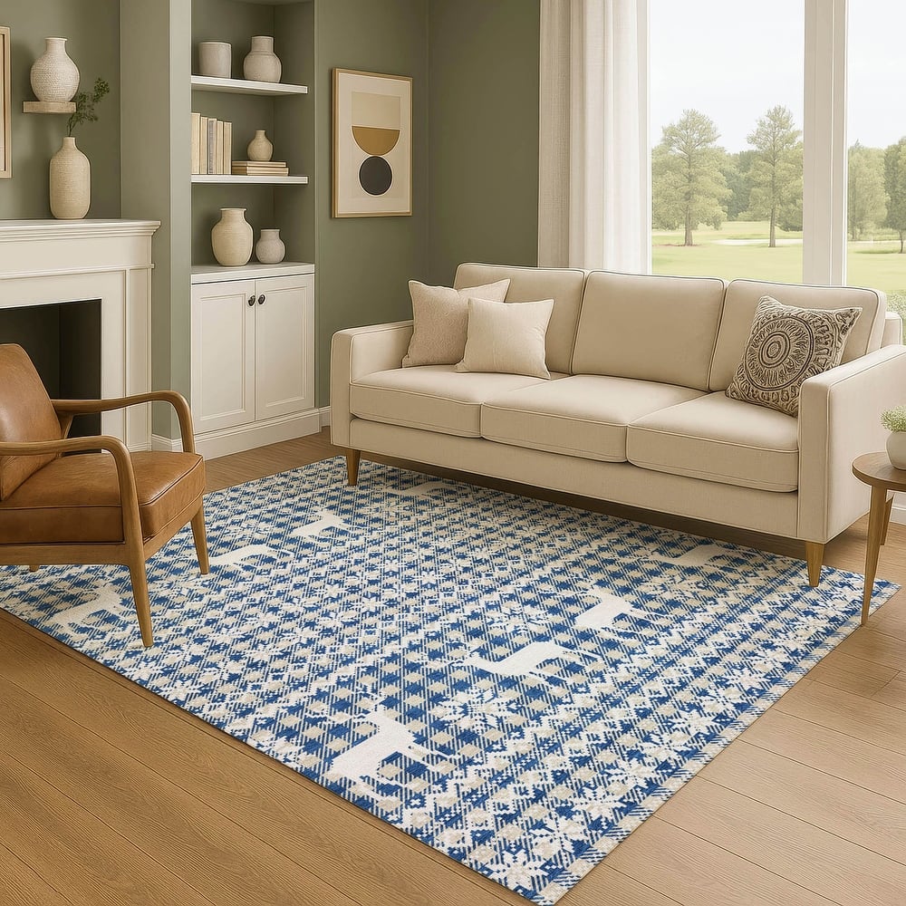 Premium Washable Super Soft Christmas Reindeer Mayfield Rug