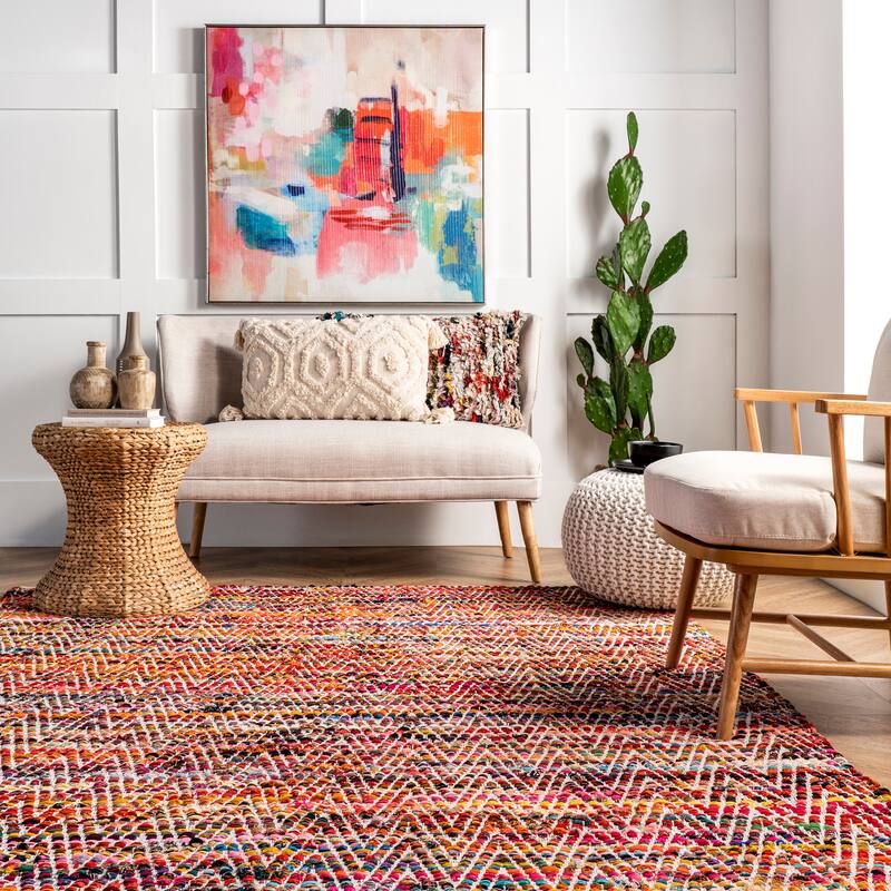 Nuloom Rochell Hand Woven Chevron Area Rug