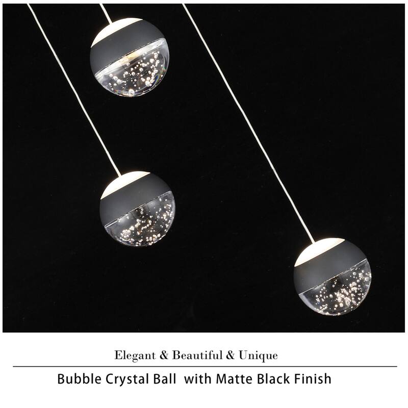 1-Light/3-Lights Globe LED Pendant Light with Bubble Crystal Ball