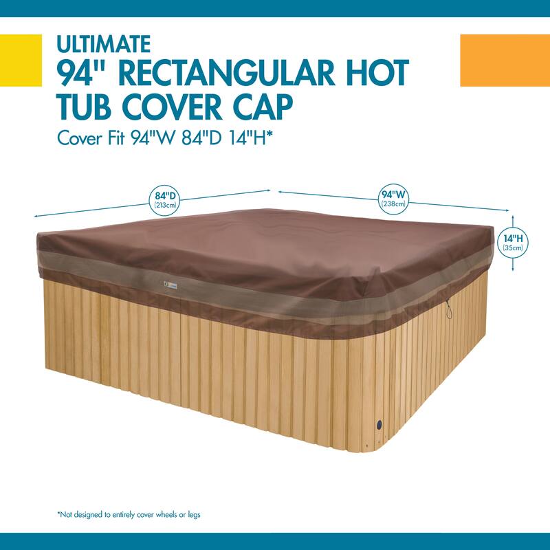 Duck Covers Ultimate Waterproof 94 Inch Rectangle Hot Tub Cover