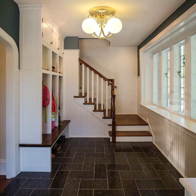 3-light Glass Flush Mount Lights