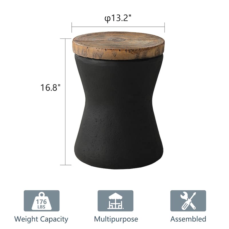 COSIEST Faux-Wood Top Side Table