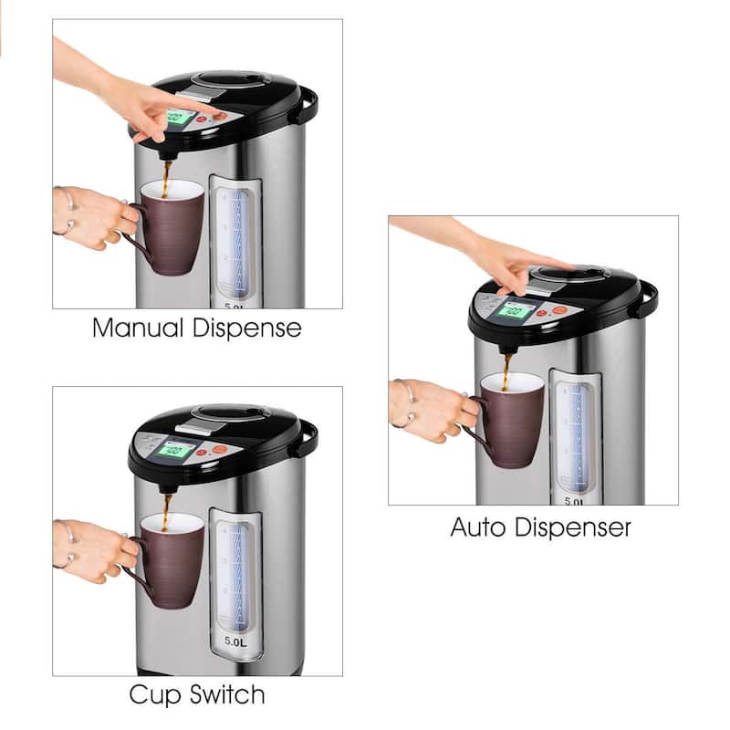 Costway 5-Liter LCD Water Boiler and Warmer Electric Hot Pot Kettle - 9''X12''X16''