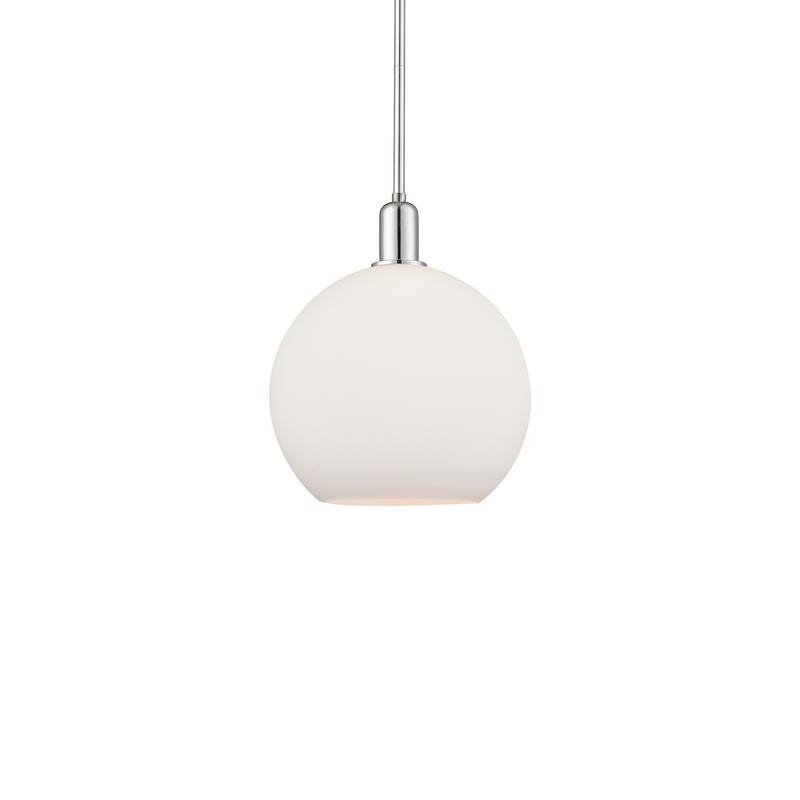 Innovations Lighting 716-1S-15-12 Athens Pendant Athens 12" Wide - Polished Chrome / Matte White
