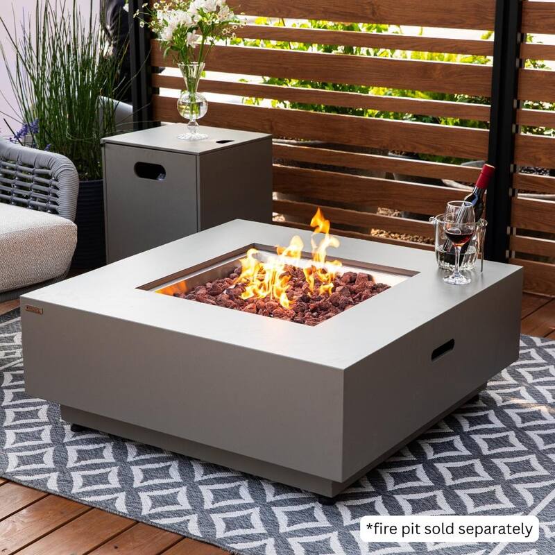 Sol Living Propane Tank Cover for Fire Pits Fits Standard 20 lb. Propane Tank Hideaway Table - 16-in L x 16-in W x 20-in H