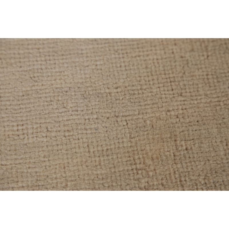 Hand Knotted Oriental 100% Wool Carpet Modern Solid Beige & Ivories Gabbeh Runner Rug - 8' 2'' X 2' 7''