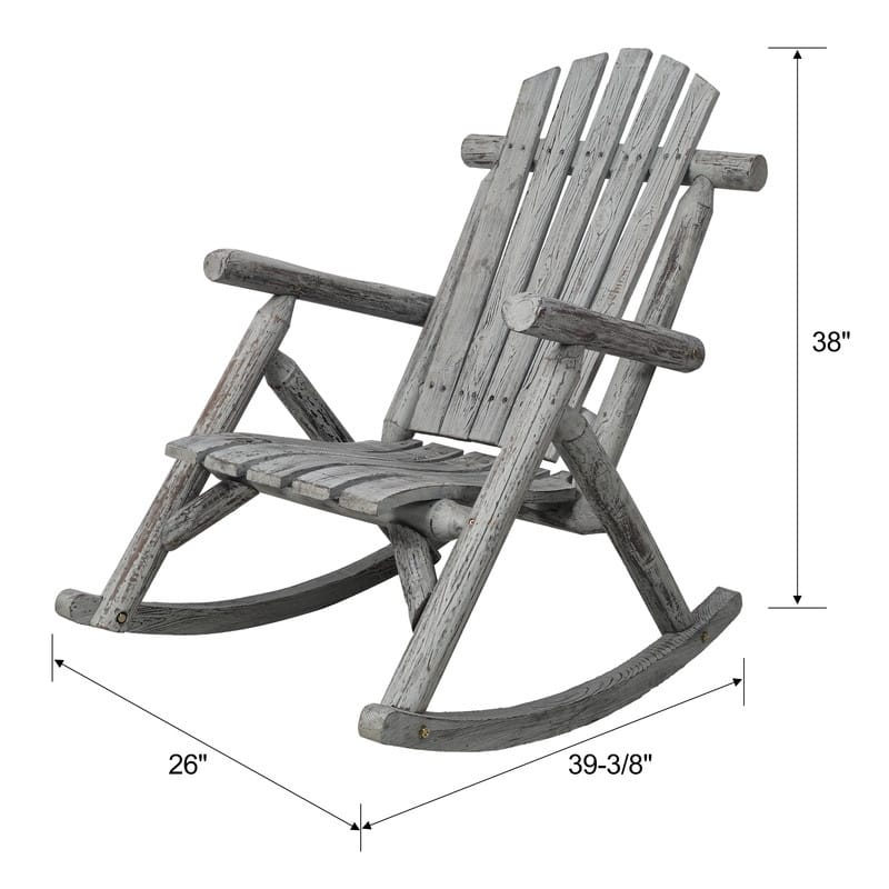 Solid Wood Porch Rocking Chair – Durable Fir Construction, Classic Outdoor Rocker for Patio or Garden‌