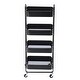preview thumbnail 8 of 51, 4-Tier Metal Utility Cart with Wheels Storage Shelves Organizer Trolley Cart Black