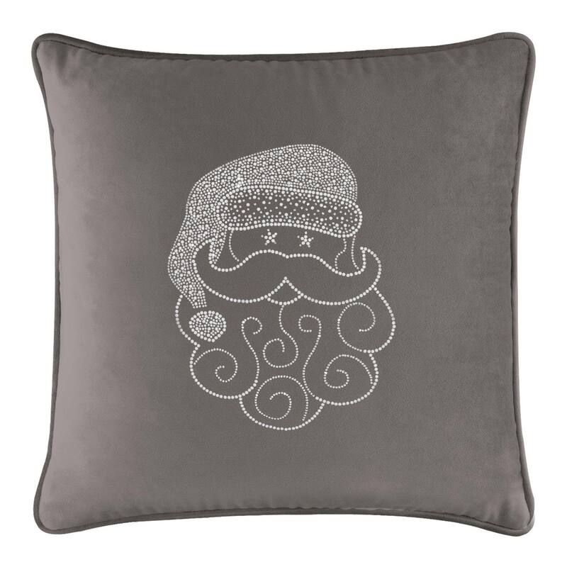 Sparkles Home Santa Rhinestone Pillow - Charcoal - 20 x 20
