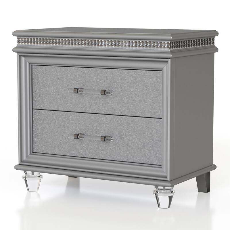 Furniture of America Xian Contemporary Wood 3-Piece Storage Platform Bedroom Set with LED Light