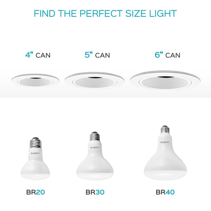 Luxrite BR30 LED Flood Light Bulb Dimmable 650 Lumens 9W=65W E26 Base Energy Star UL Listed Damp Rated 4-Pack