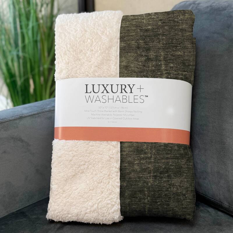 Premium Machine Washable Abstract Ombre Sherpa Throw Blanket
