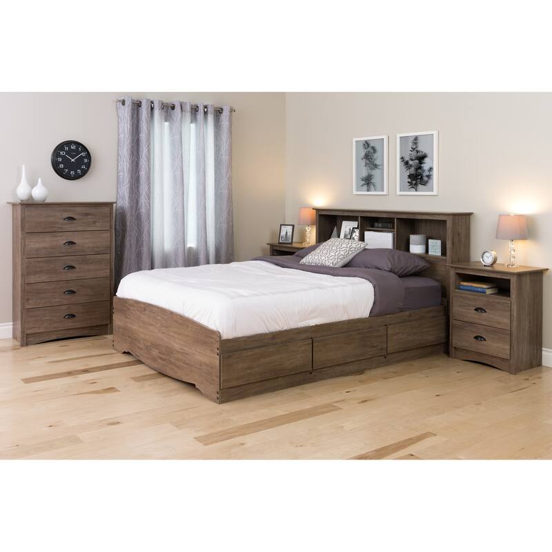 Porch & Den Church Driftwood Grey Tall 2-drawer Nightstand