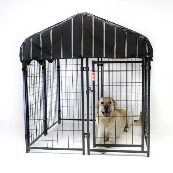 Lucky dog pet resort kennel with cover top