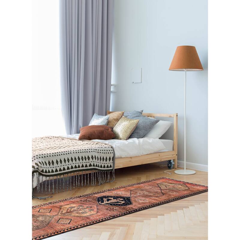 ECARPETGALLERY Hand-knotted Melis Vintage Copper Wool Rug - 3'9 x 13'0