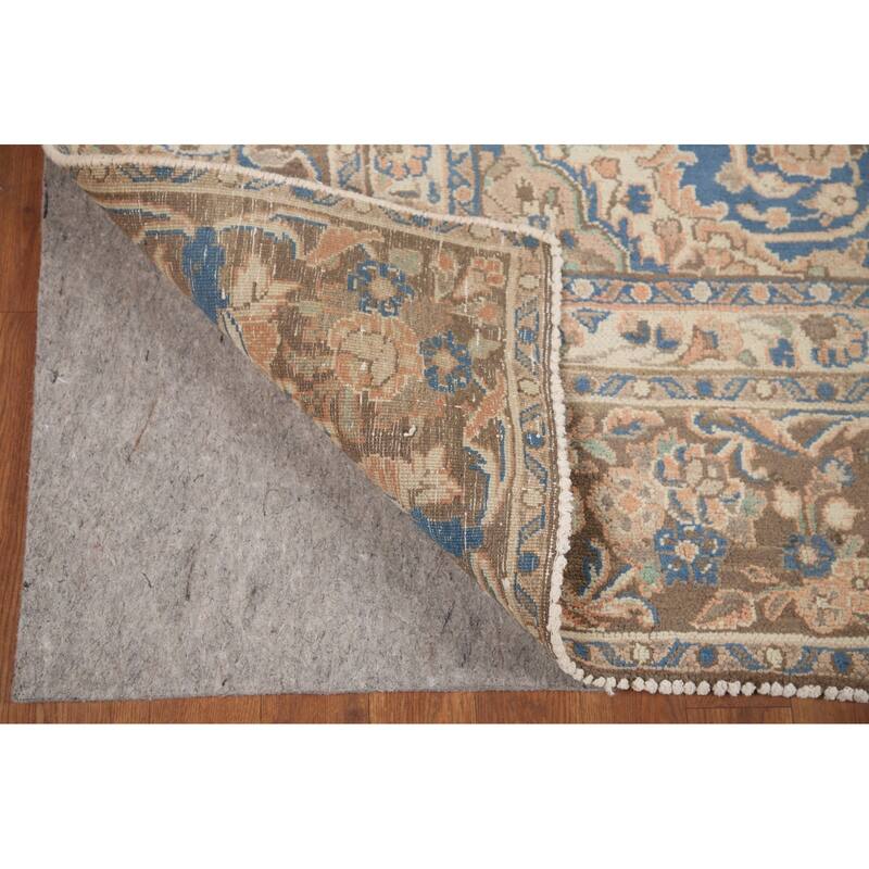 Hand Knotted Oriental 100% Wool Carpet Traditional Floral Peach Hamedan Area Rug - 11' 0'' X 7' 10''