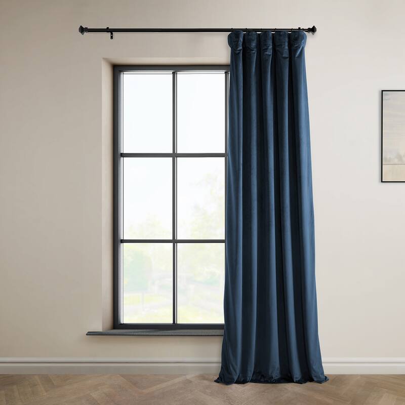 Exclusive Fabrics Heritage Plush Velvet Room Darkening Curtain (1 Panel) - Luxurious Single Drapery for Enhanced Room Darkening