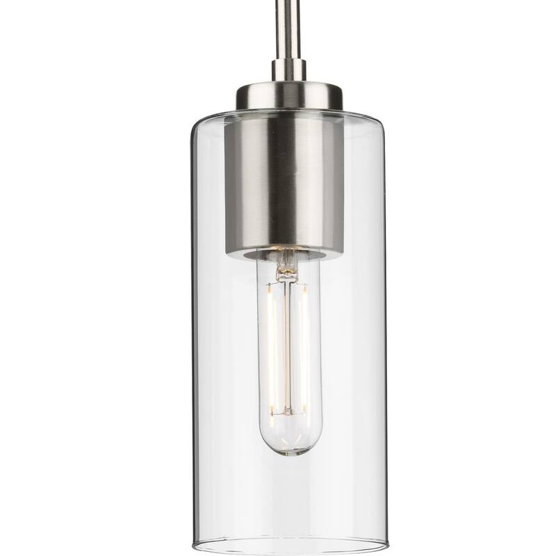 Cofield Collection One-Light Brushed Nickel Transitional Pendant - 4 in x 4 in x 9.75 in - 4 in x 4 in x 9.75 in