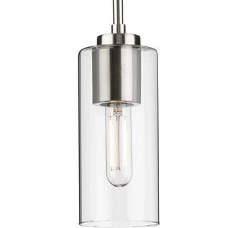 Cofield Collection One-Light Brushed Nickel Transitional Pendant - 4 in x 4 in x 9.75 in